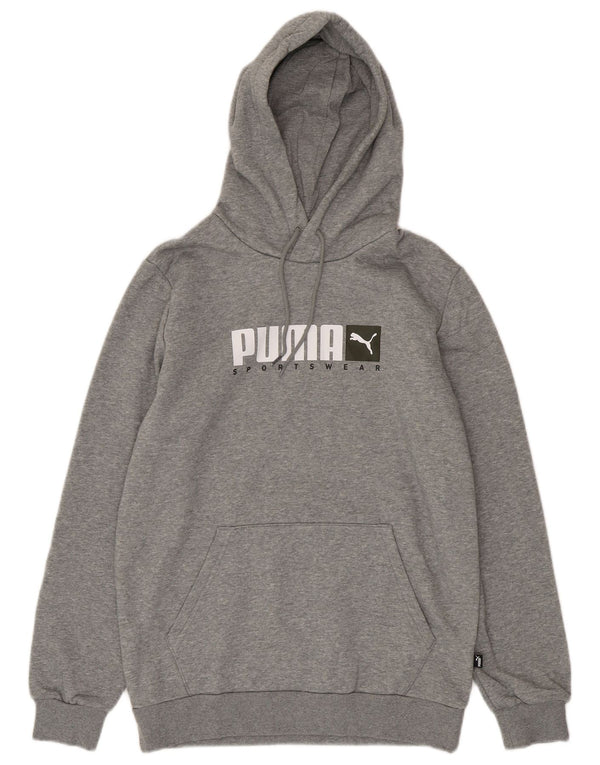Мужской джемпер с капюшоном Puma, маленький серый, хлопковый
