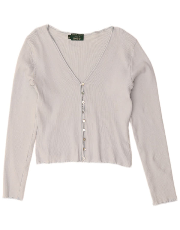 Женский укороченный кардиган Hobbs UK 14, хлопковый средний синий цвет