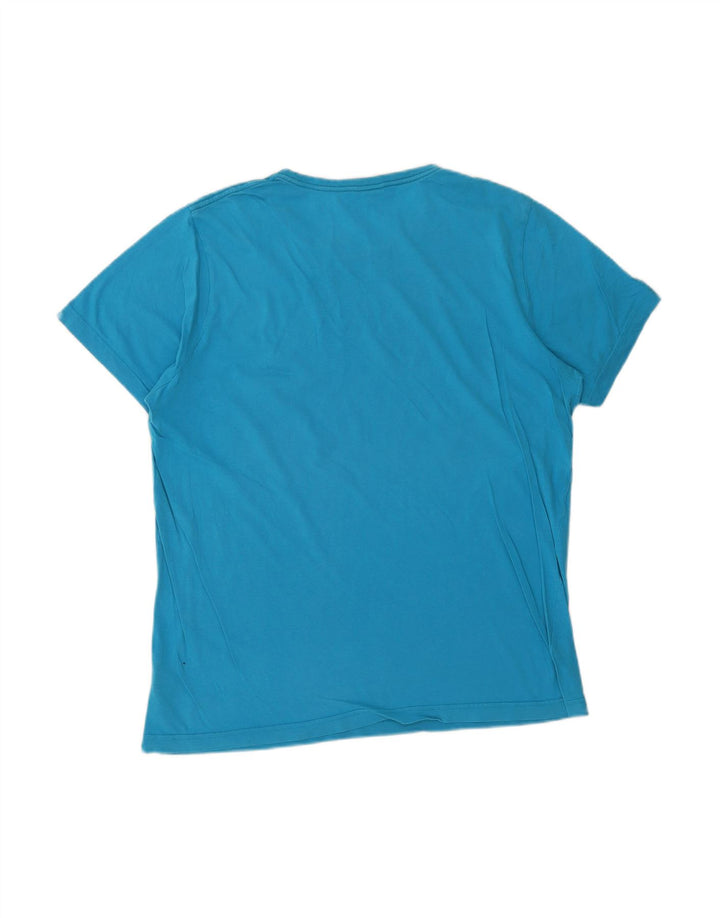 PUMA Mens Graphic T-Shirt Top Large Blue Cotton