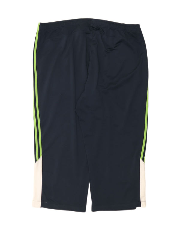 Мужские спортивные брюки-капри Adidas 2XL темно-синие, полиэстер с цветными блоками