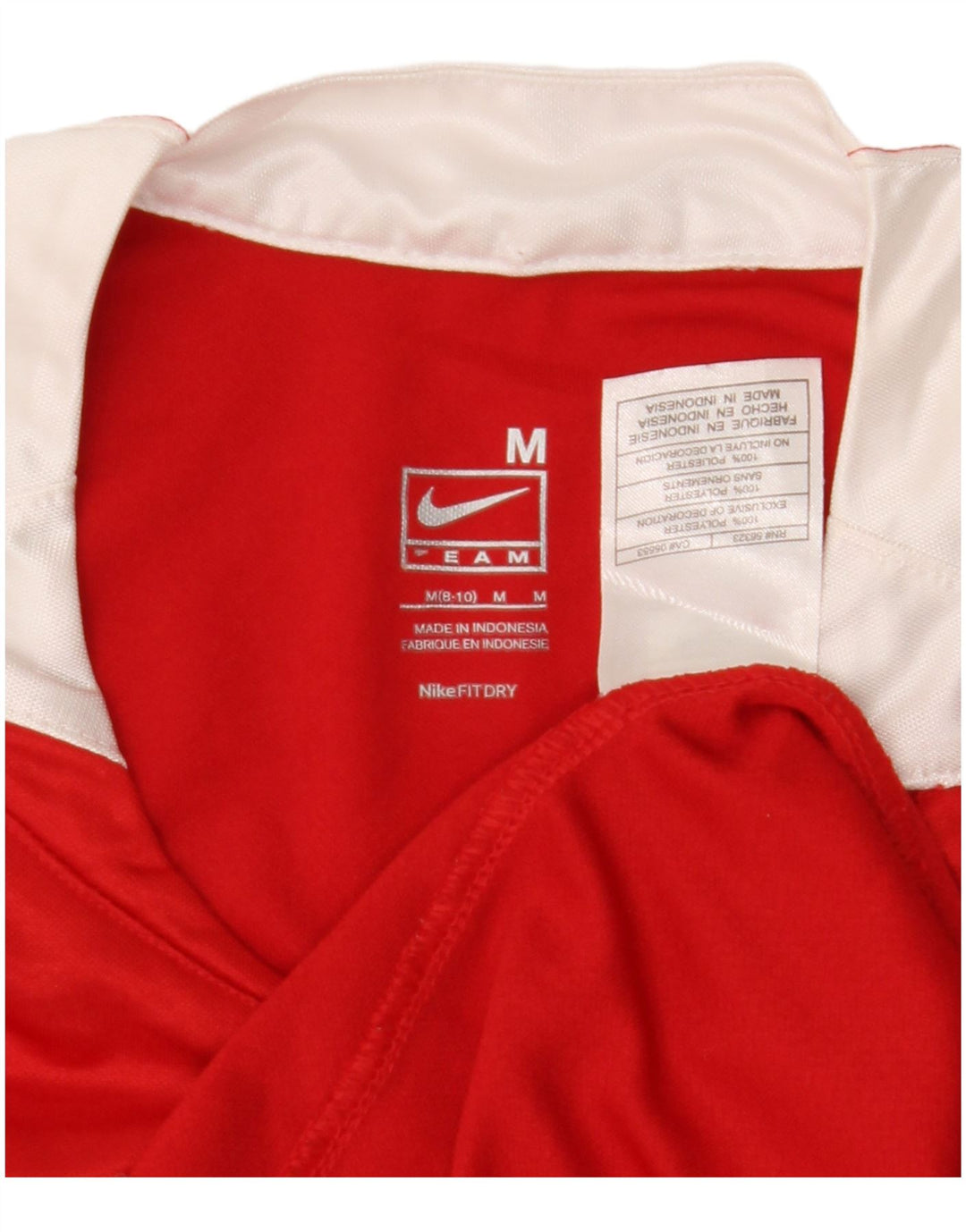 Женская футболка Nike Fit Dry, США, 8/10, средний красный, полиэстер с цветными блоками