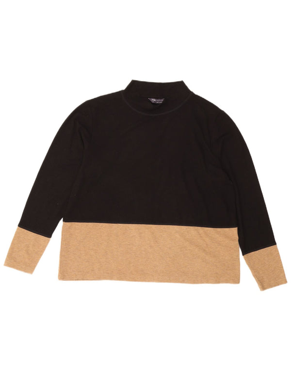 Женская блузка MARKS & SPENCER Top UK 16, большой черный полиэстер с цветными блоками