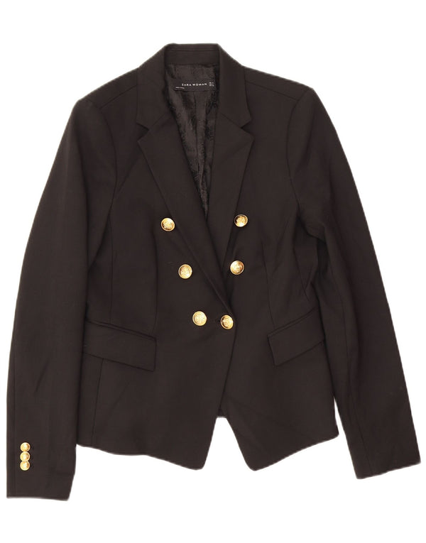 Женский двубортный пиджак Zara UK 12, средний черный
