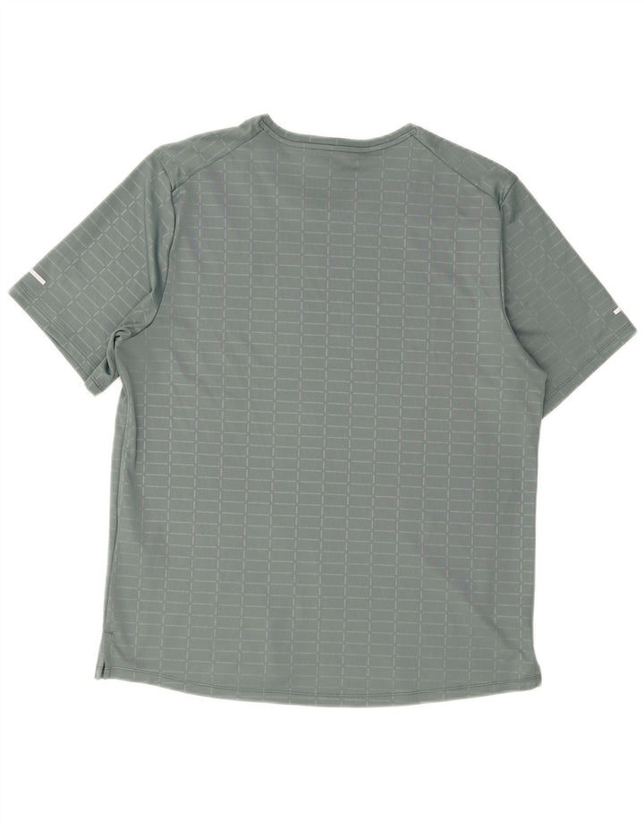 Мужская футболка Nike Dri Fit из полиэстера среднего серого цвета в клетку