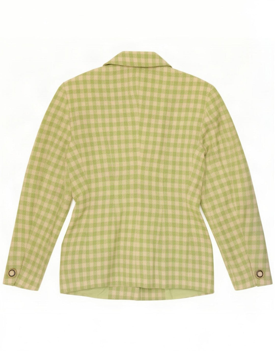 Piu & Womens Blazer Jacket IT 42 Medium Green Gingham New Wool