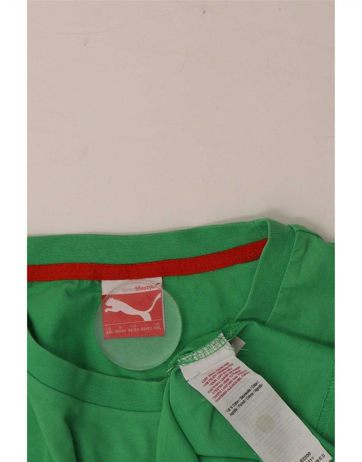 Мужская футболка Puma Top 2XL, зеленый хлопок