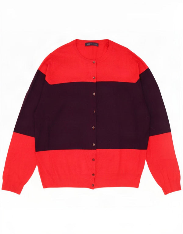 Женский кардиган Marks & Spencer UK 18 XL Фиолетовый вискоза с цветными блоками
