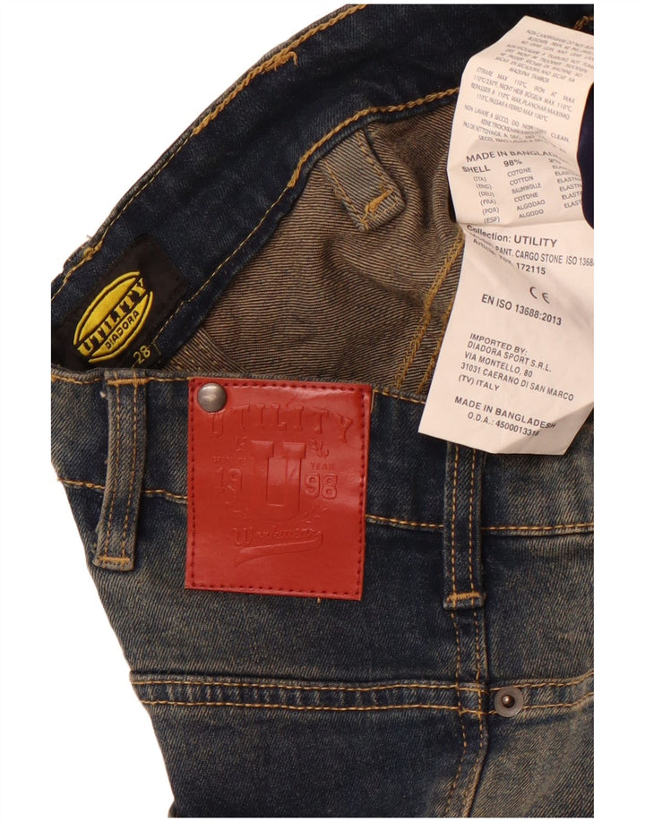 Женские узкие джинсы-карго Diadora W28 L32, темно-синие, хлопок