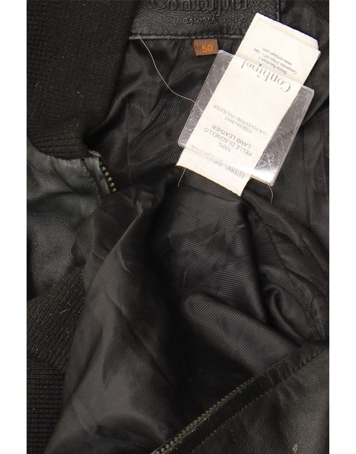 CONBIPEL Mens Leather Jacket IT 50 Large Black Leather