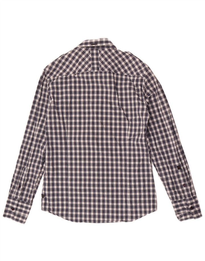 Мужская рубашка Guess, маленькая синяя клетка, хлопок