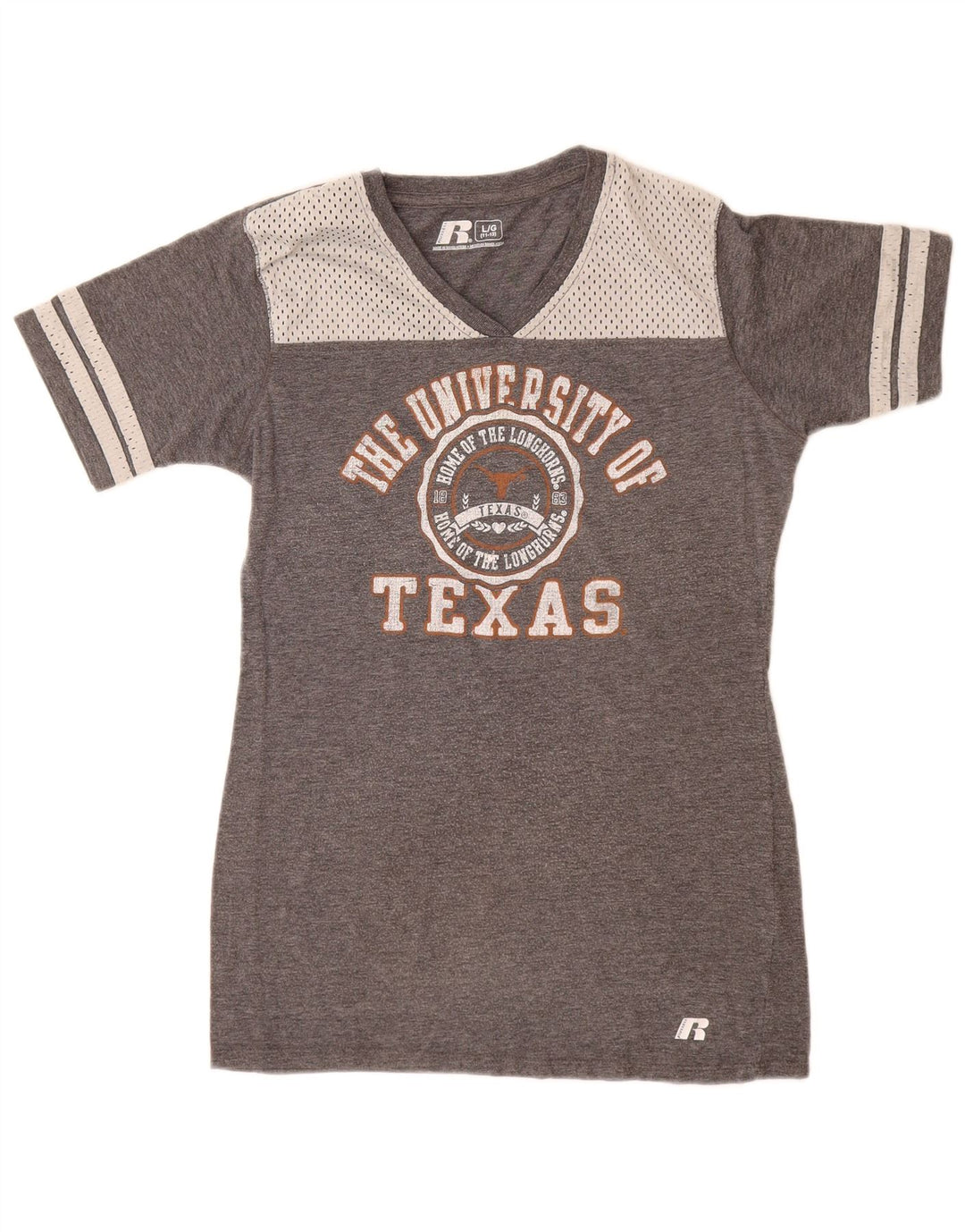 Футболка с рисунком для девочек Russell Athletic, топ 11–12 лет, большой размер, серый полиэстер