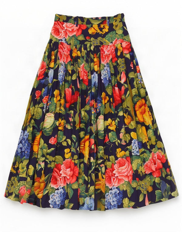 Oilily Женская плиссированная макси-юбка, большая W30, разноцветная вискоза с цветочным принтом
