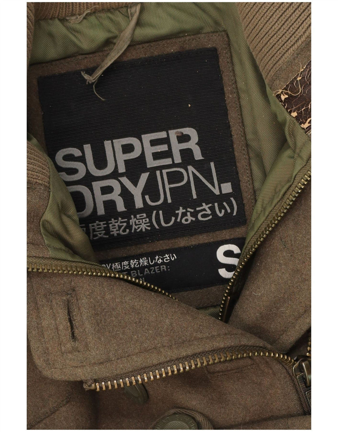 Женская куртка в стиле милитари Superdry UK 10, маленькая, цвет хаки, шерсть