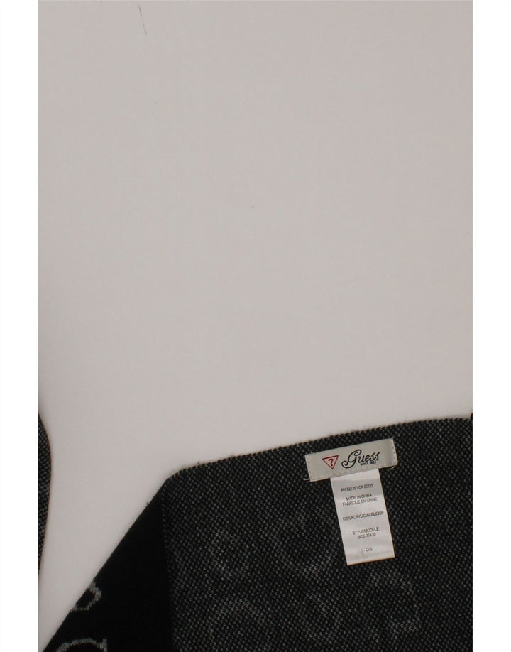 Женский прямоугольный шарф Guess, один размер, черный акриловый логотип