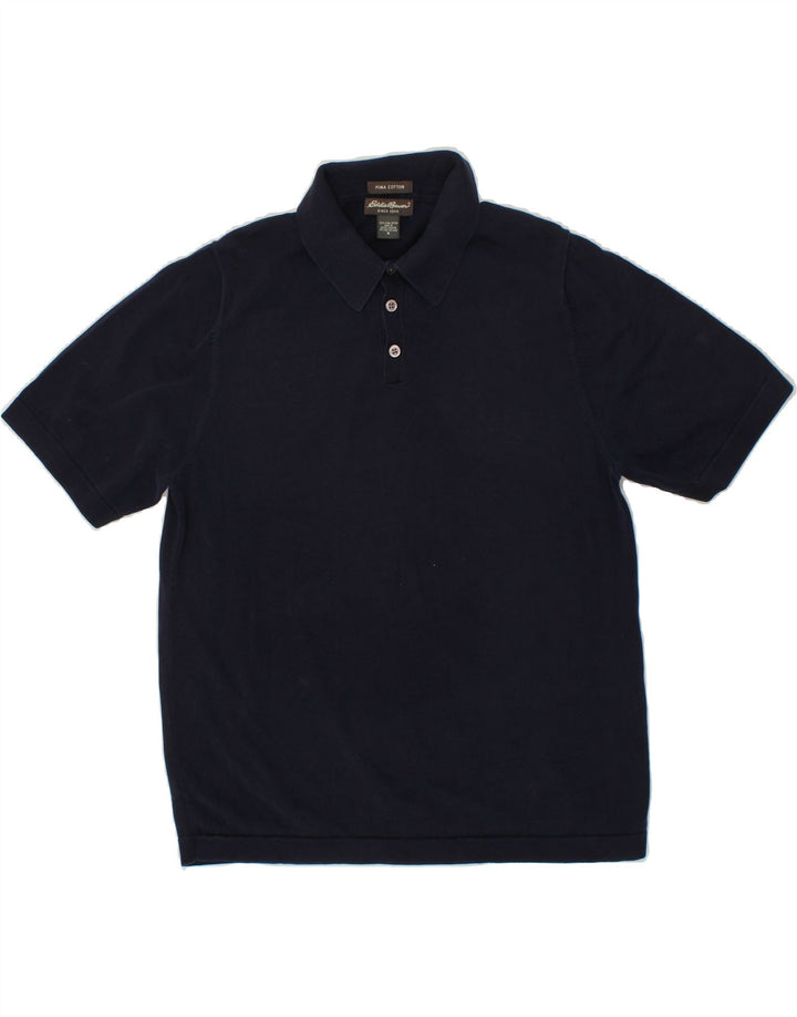 EDDIE BAUER Mens Polo Shirt Medium Navy Blue Cotton Vintage Eddie Bauer and Second-Hand Eddie Bauer from Messina Hembry 