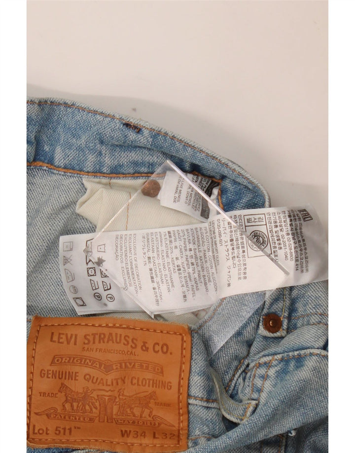 Мужские джинсы LEVI'S 511 Slim W34 L32 Синие, хлопок