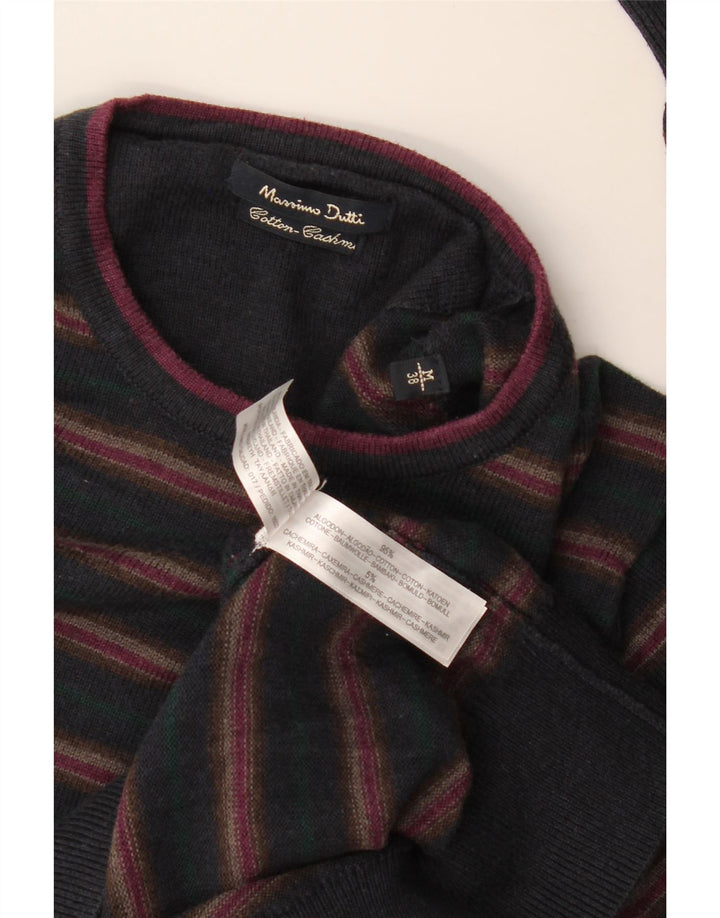 Мужской свитер Massimo Dutti с круглым вырезом EU 38, средний темно-синий в полоску