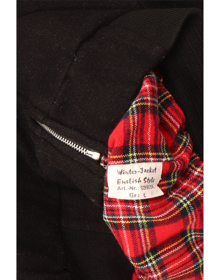 Винтажная мужская куртка-бомбер UK 40, большая черная шерсть