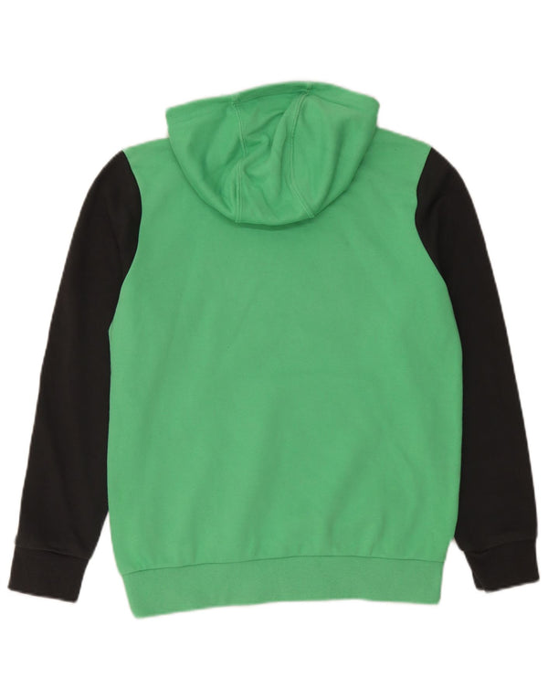 Adidas Boys Graphic Hoodie Jumper 13-14 Years Green Colourblock Cotton