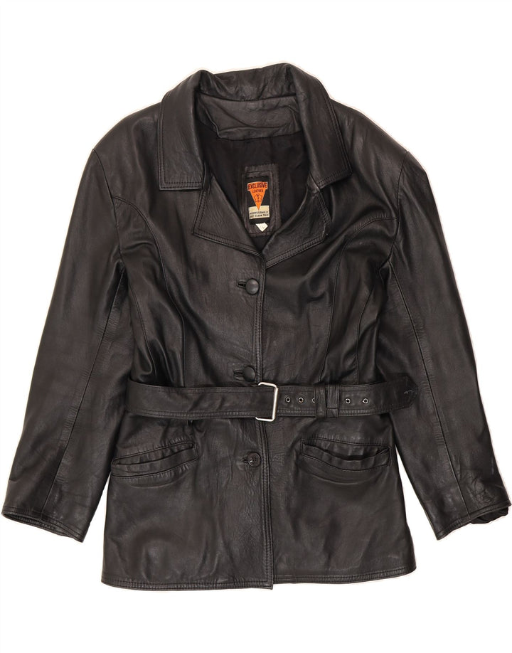 EXCLUSIVE Womens Leather Jacket UK 16 Large Black Leather Vintage Exclusive and Second-Hand Exclusive from Messina Hembry 