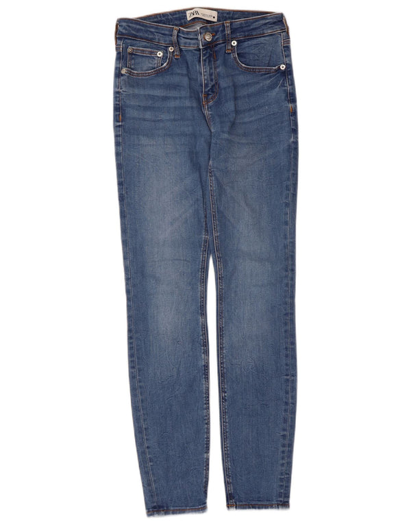 Женские джинсы скинни Zara EU 38, маленькие W28 L28, синие, хлопок