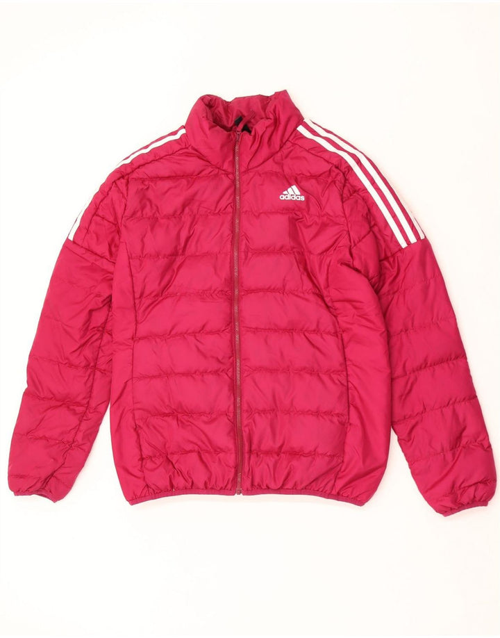 Женская стеганая куртка Adidas UK 16/18, большой розовый полиэстер