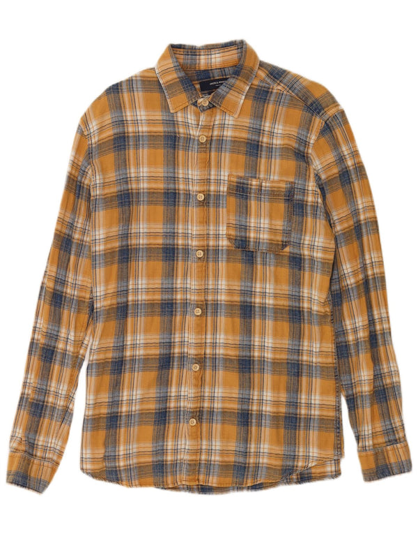 Мужская фланелевая рубашка Jack & Jones, хлопковая большая желтая клетка