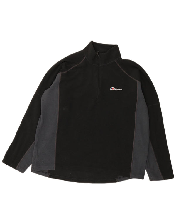 Berghaus Мужской флисовый джемпер с воротником на молнии XL, черный, полиэстер с цветными блоками