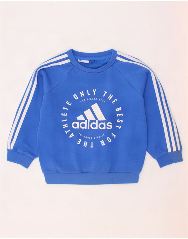 Джемпер с рисунком Adidas для мальчиков 2–3 года, синий хлопок