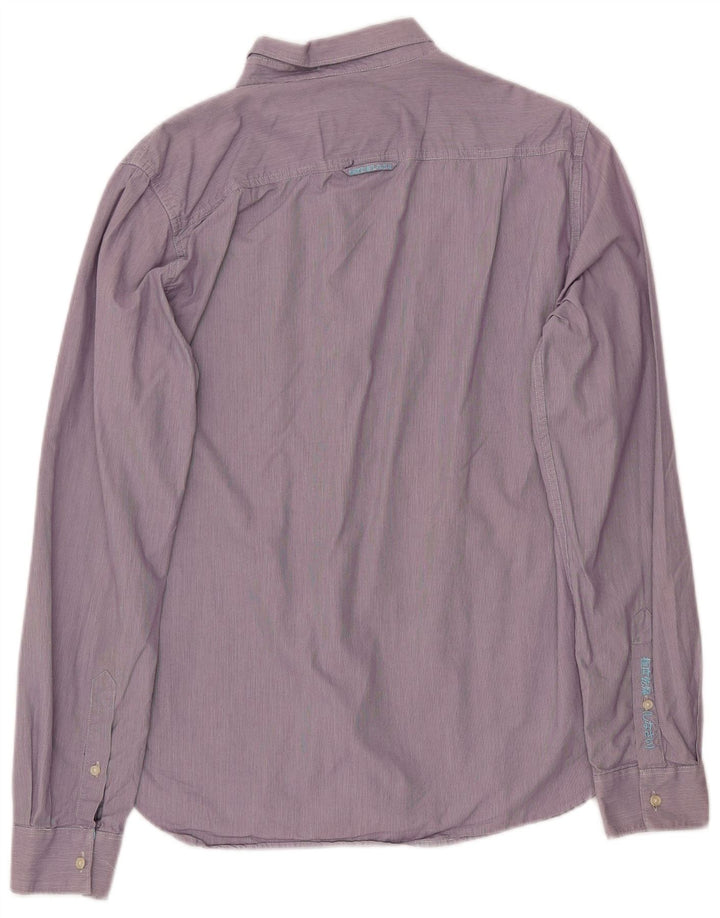 SUPERDRY Мужская рубашка из хлопка большого размера в тонкую фиолетовую полоску