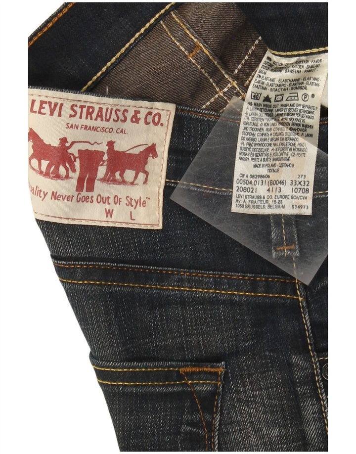 Мужские прямые джинсы Levi's 504 W33 L29 синие, хлопок