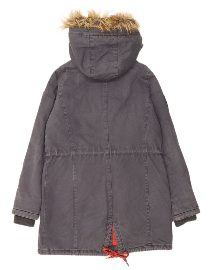 Женская парка Mistral Oversized с капюшоном, Великобритания, 10, маленькая, серая, хлопковая