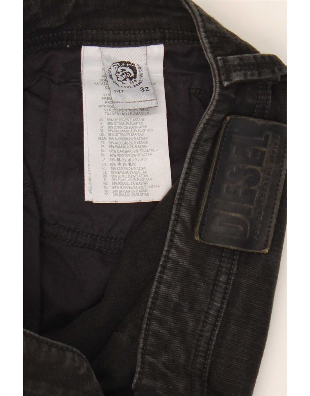 Женские прямые джинсы Diesel W32 L31, черный хлопок