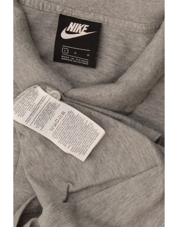 Мужская рубашка-поло NIKE большого размера, серая, хлопковая