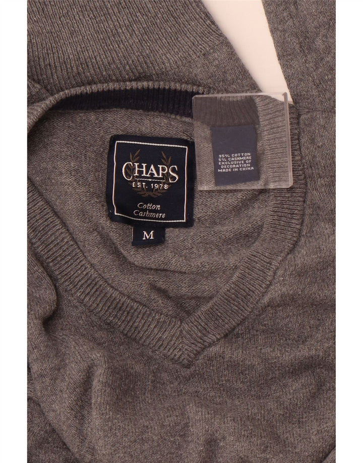 Мужской джемпер CHAPS с v-образным вырезом, средний серый хлопковый свитер