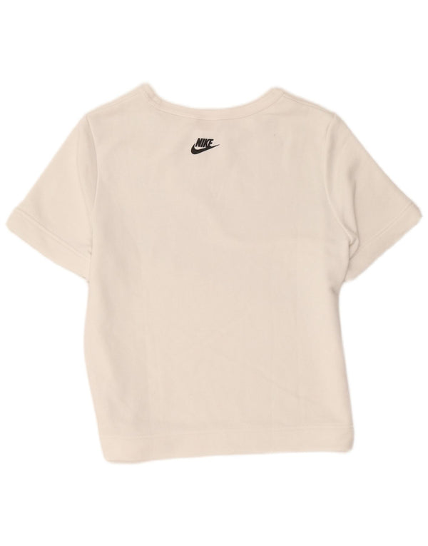 Женский джемпер с коротким рукавом с графическим рисунком Nike UK 14, средний белый