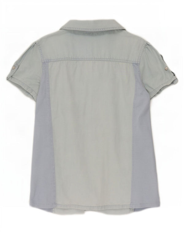 Guess Женская джинсовая рубашка с коротким рукавом UK 12 Medium Blue Tencel