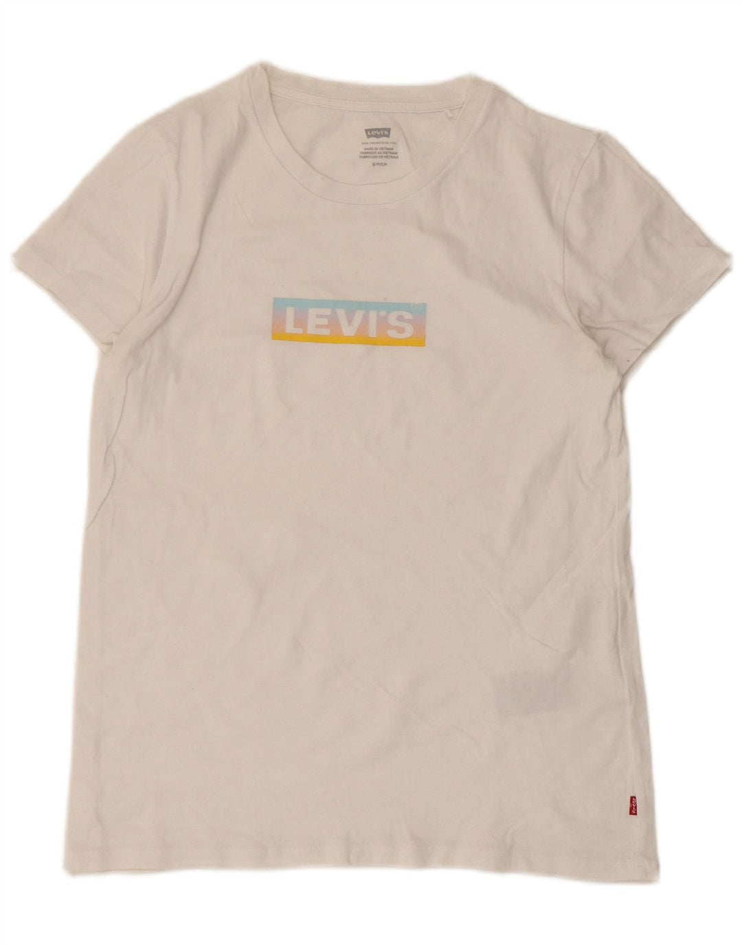 Женская футболка с рисунком Levi's Top UK 8, маленькая, белый хлопок