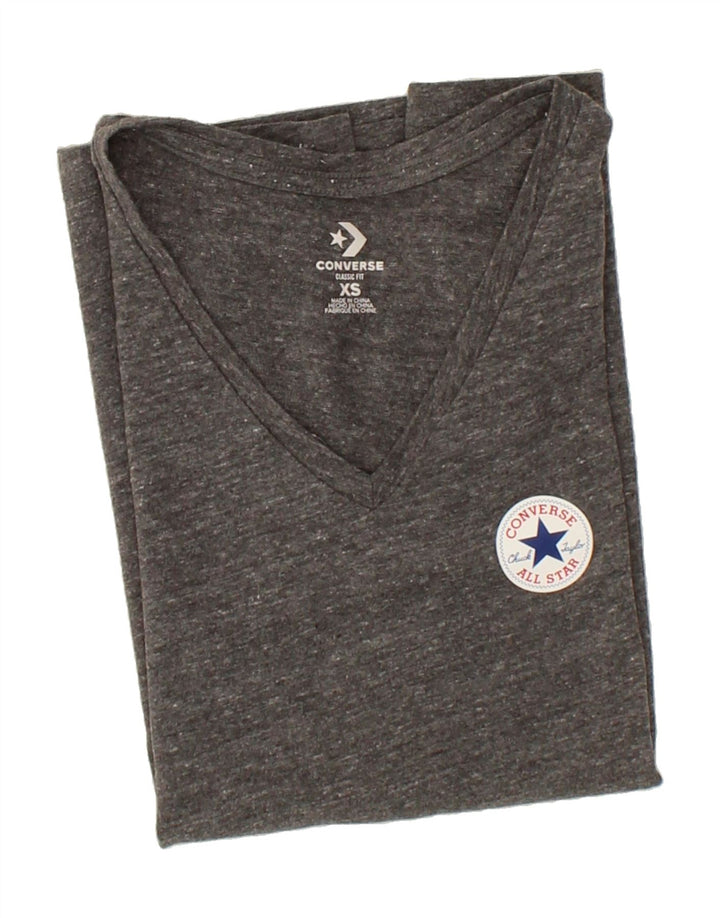 CONVERSE Womens Classic Fit T-Shirt Top UK 6 XS Grey Polyester Vintage Converse and Second-Hand Converse from Messina Hembry 