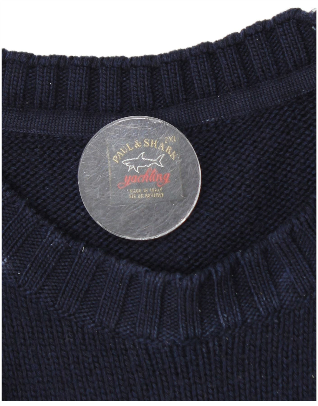 Мужской свитер с круглым вырезом Paul & Shark для яхтинга 2XL, темно-синий