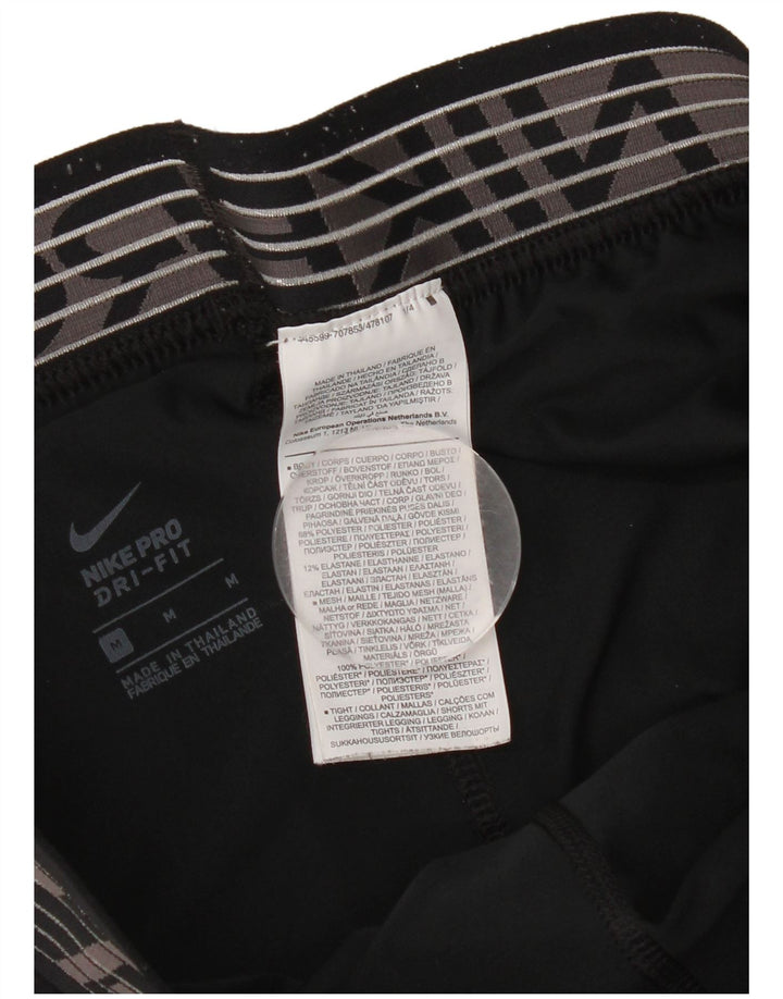 Женские спортивные шорты Nike Dri Fit с графическим рисунком UK 12, средний черный полиэстер