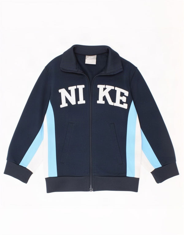 Спортивный костюм Nike для мальчиков, верхняя куртка 4–5 лет, маленький размер, темно-синий с цветными блоками