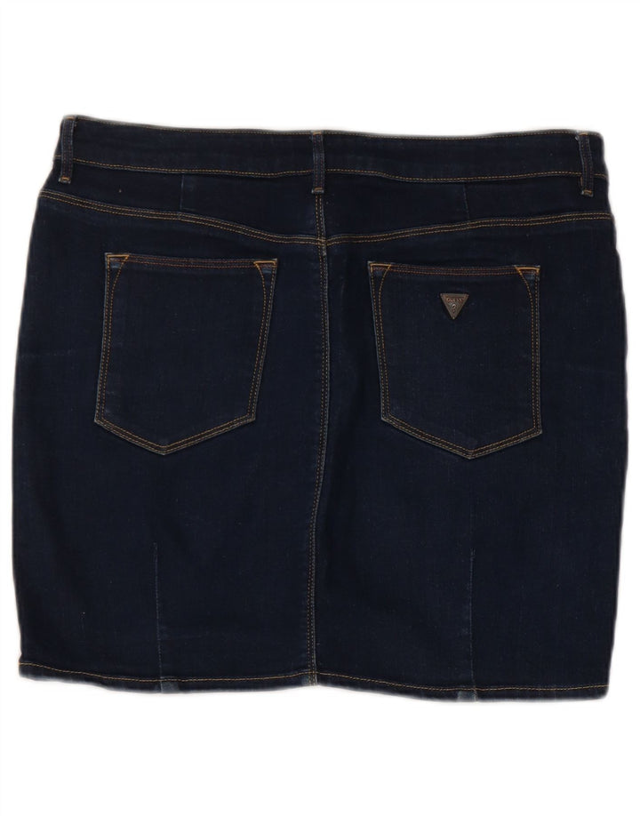 Guess Женская мини-джинсовая юбка W29, средний синий хлопок, хлопок