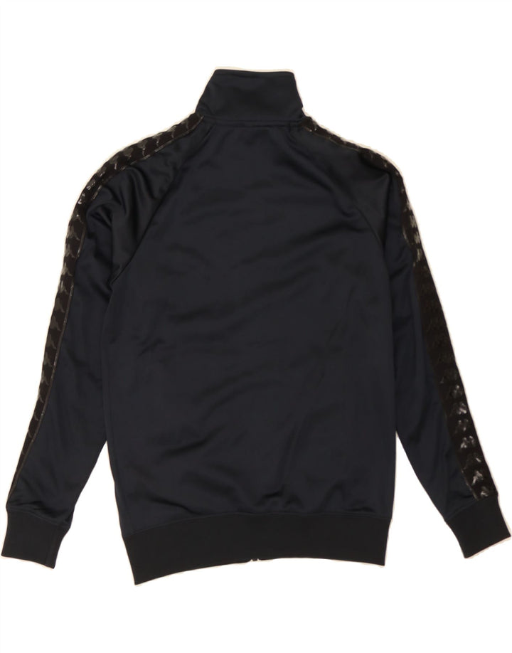 KAPPA Womens Graphic Tracksuit Top Jacket UK 6 XS Black Polyester Vintage Kappa and Second-Hand Kappa from Messina Hembry 