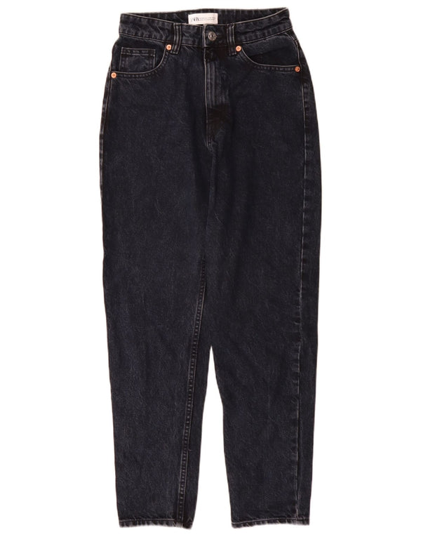 Женские зауженные джинсы Zara с высокой талией EU 34 2XS W24 L28 Темно-синие, хлопок