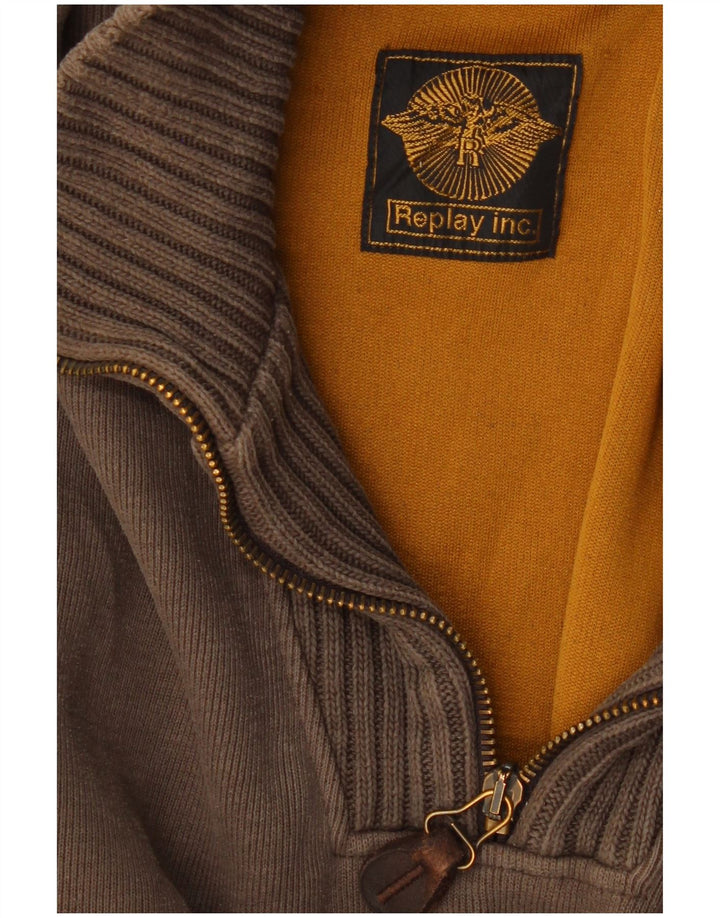 Мужской джемпер с воротником на молнии REPLAY, средний серый цвет