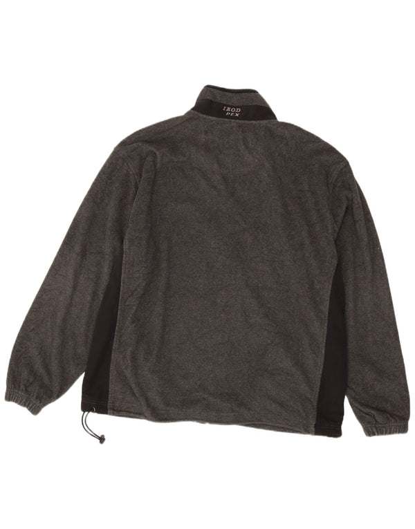 Мужская флисовая куртка Izod UK 44 2XL серая, полиэстер с цветными блоками