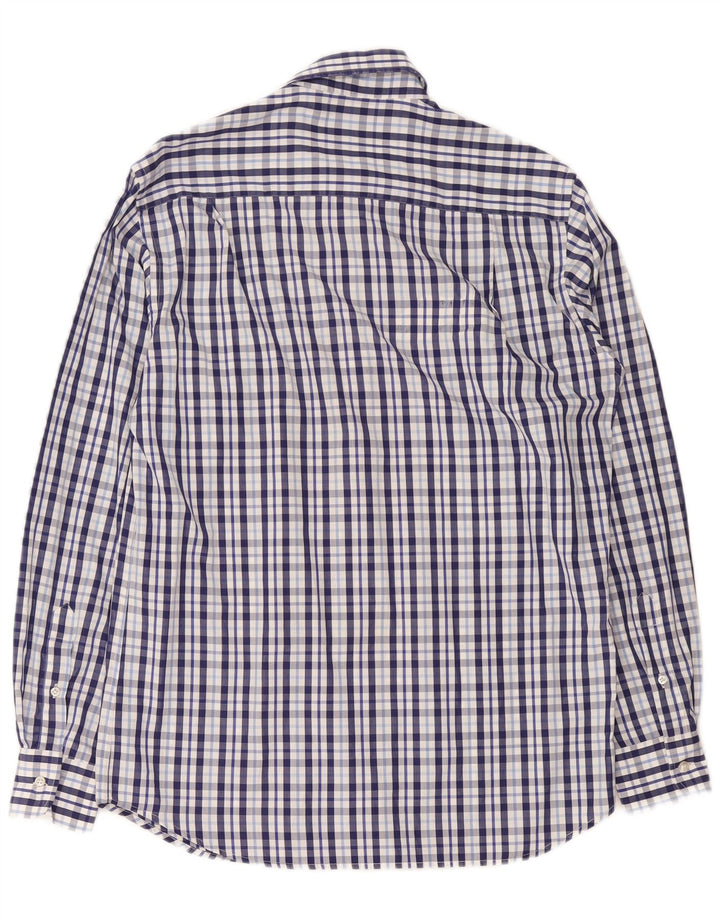 Мужская рубашка в клетку Paul & Shark, хлопковая синяя клетка среднего размера