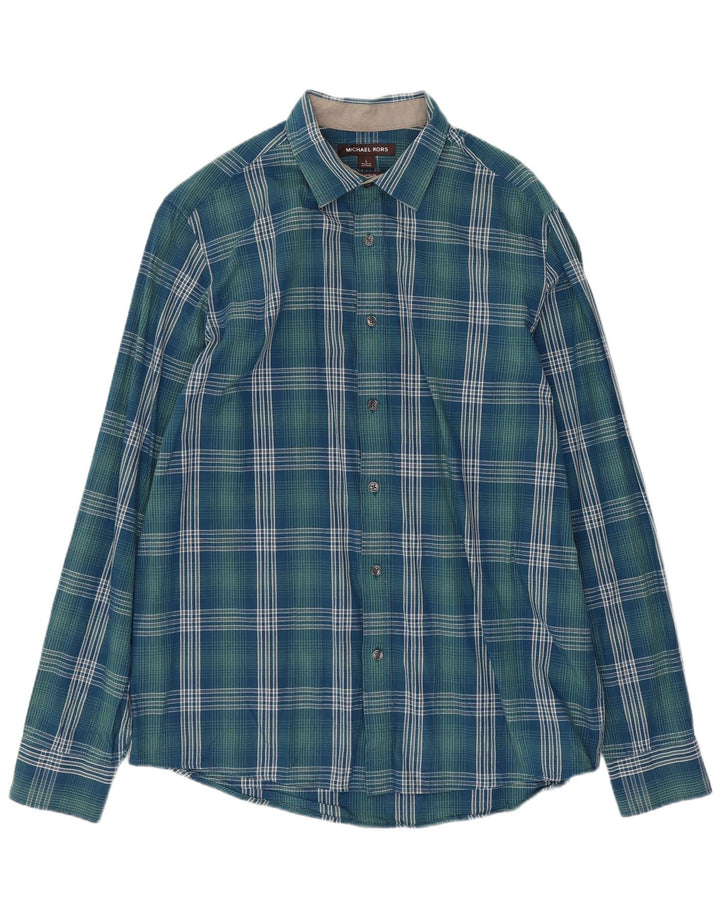 Michael Kors Мужская рубашка классического кроя из хлопка большого размера синего цвета