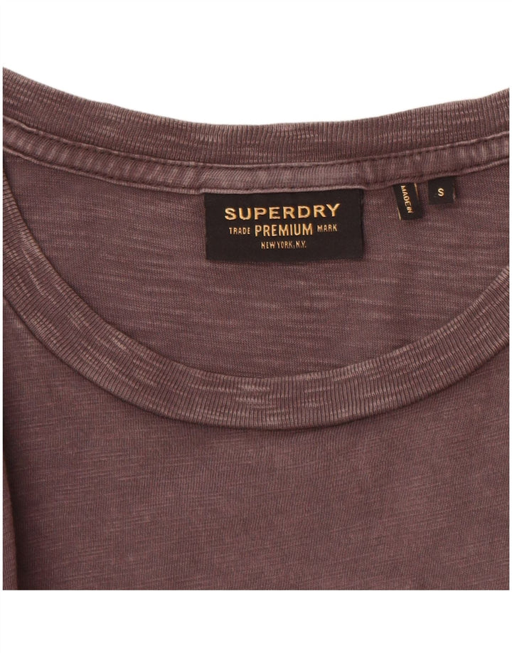 SUPERDRY Мужская футболка из хлопка маленького размера серого цвета